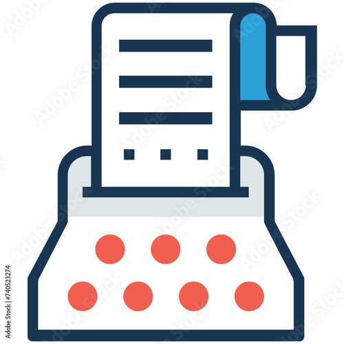An icon of typewriter flat vector 