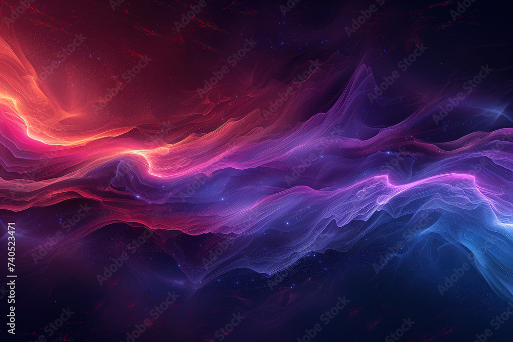 Abstract neon colored flowing waves