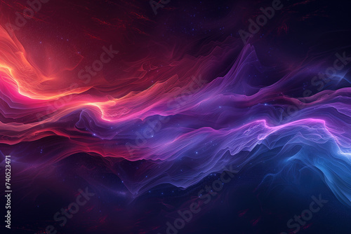 Abstract neon colored flowing waves