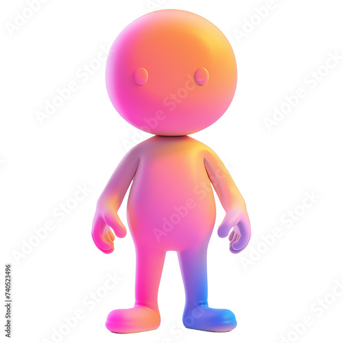 3d wonder man in new design with gradient colors in whole body isolation on transparency background.