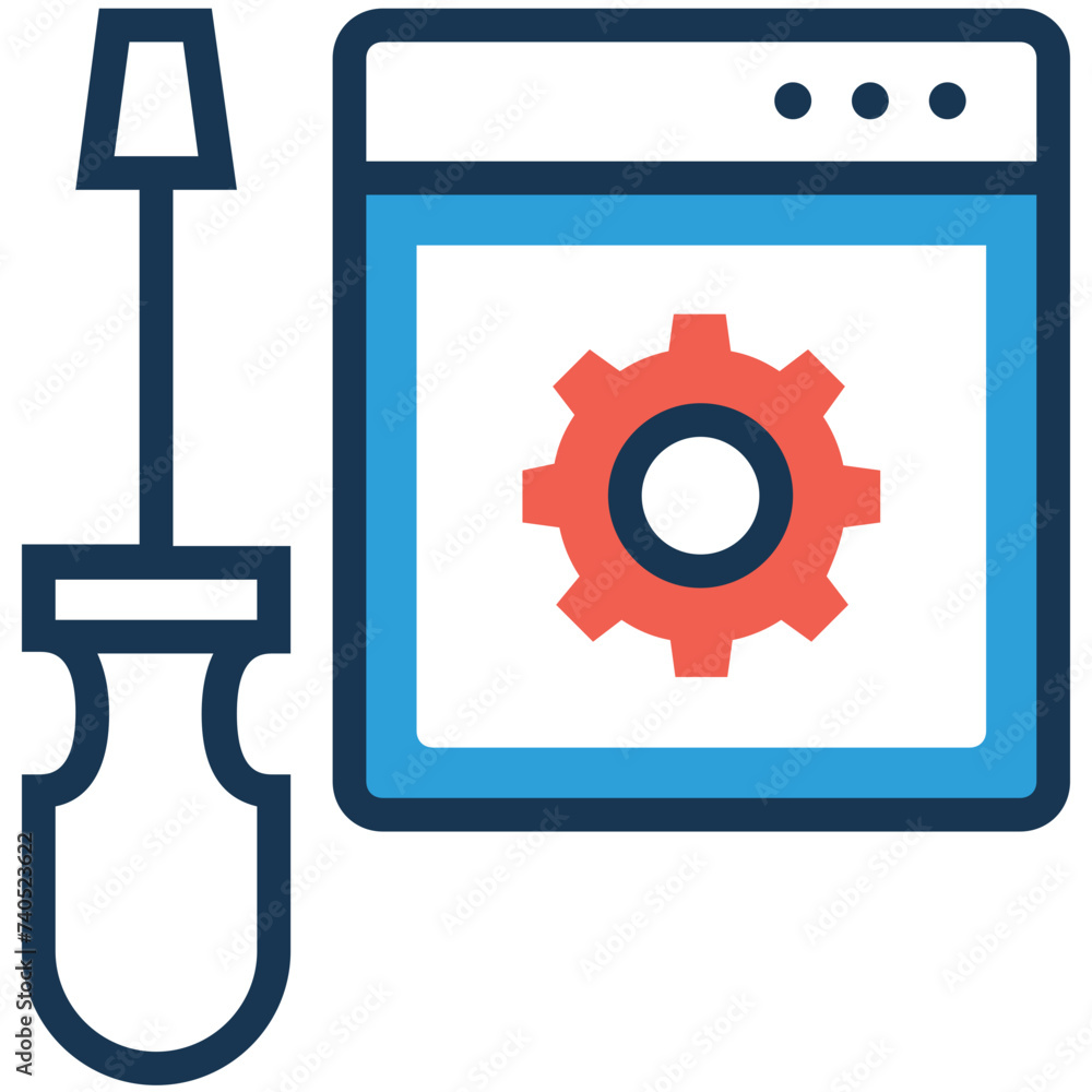 An icon of programming flat design An icon of programming flat design