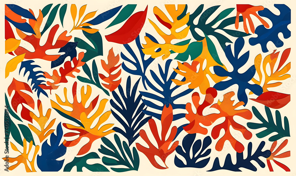 papercut flat design large pattern, Generative AI papercut flat design large pattern, Generative AI
