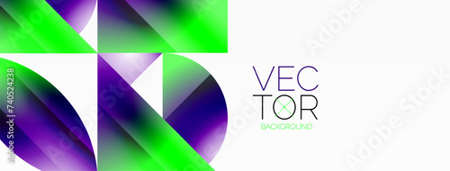 Serene gradient template. Circles and triangles mingle in minimalist perfection. Gentle fusion of forms and hues creates balanced yet captivating backdrop, embodying modern sophistication