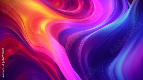 Neon waves crashing against each other in a symphony of vibrant colors and dynamic motion
