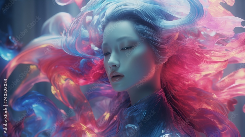 Translucent layers of color blending and merging, creating a sense of otherworldly beauty