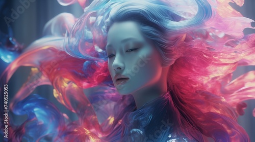 Translucent layers of color blending and merging, creating a sense of otherworldly beauty