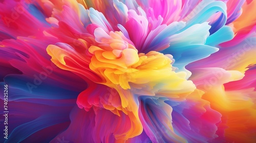 Vibrant bursts of energy exploding into a symphony of radiant hues and dynamic movement © Jigxa