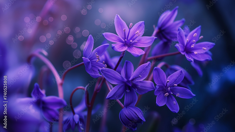 Wild spring blue flowers - obrazy, fototapety, plakaty 