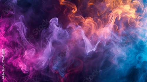 Electric neon lights dancing in a sea of swirling smoke