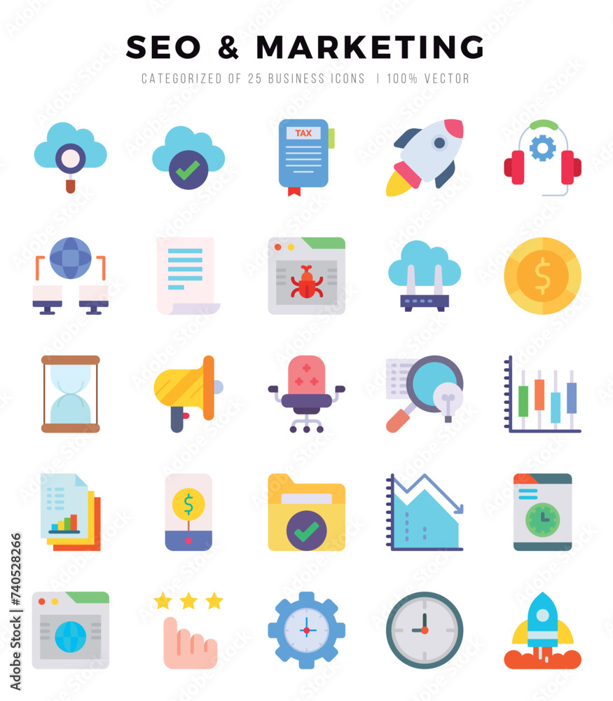 icons set. SEO & MARKETING for web. app. vector illustration. icons set. SEO & MARKETING for web. app. vector illustration.