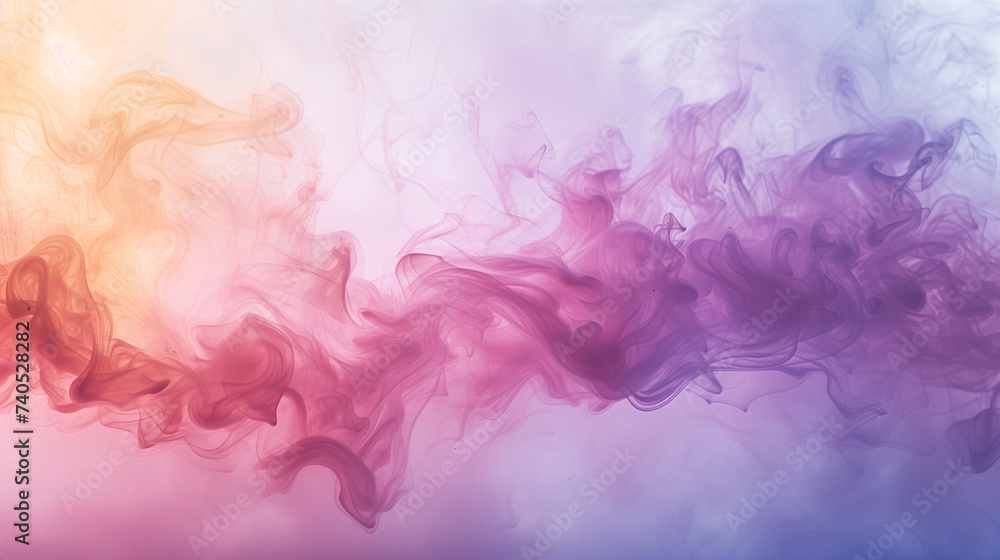 Fluid ink smoke patterns in serene pastels on a finely textured wet background.