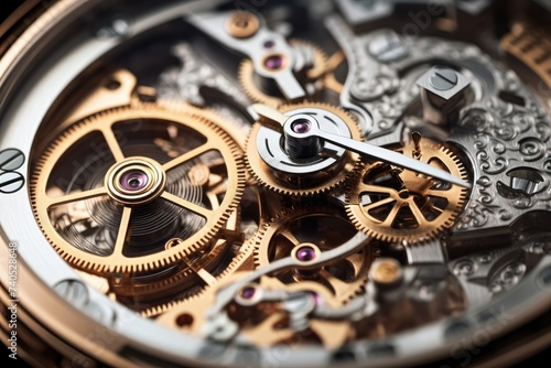 Revealing the delicate intricacy of men's wristwatch internal mechanisms in close-up shots © Александр Раптовый