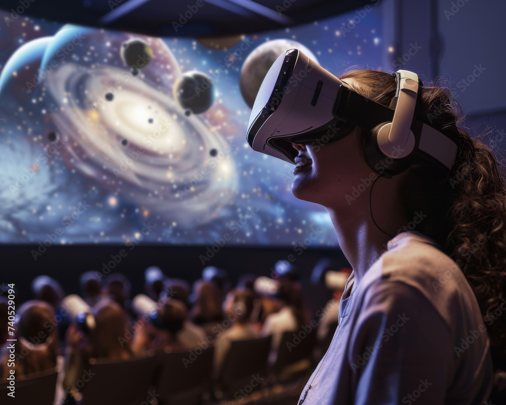 Virtual reality classroom teaching interstellar history blending education with immersive tech