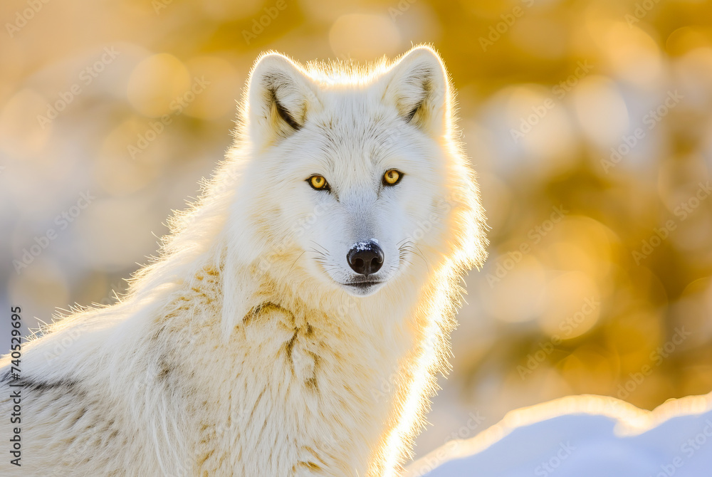 Arctic Wolf Canis lupus arctos in the snow, World Wildlife Day, March Arctic Wolf Canis lupus arctos in the snow, World Wildlife Day, March
