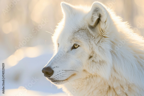 Arctic Wolf Canis lupus arctos in the snow  World Wildlife Day  March