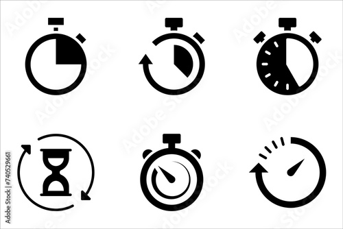 Countdown Icon set. symbol for mobile concept and web design. vector illustration on white background