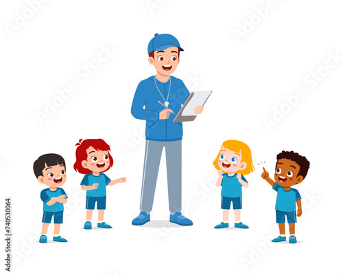 kid and physical education teacher holding note