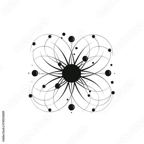 Black simple abstract electricity logo element on white background Generative Ai