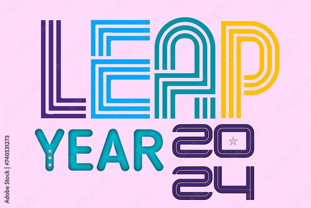 The leap day29th February, social concept with leap year 2024, the month of colors, hand
