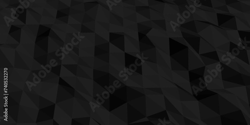 Low polygon shapes, black background, dark crystals, triangles mosaic, creative origami wallpaper, templates vector design