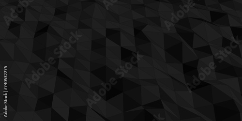 Low polygon shapes, black background, dark crystals, triangles mosaic, creative origami wallpaper, templates vector design