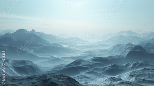 Illusory horizons stretching across a misty, high-definition landscape