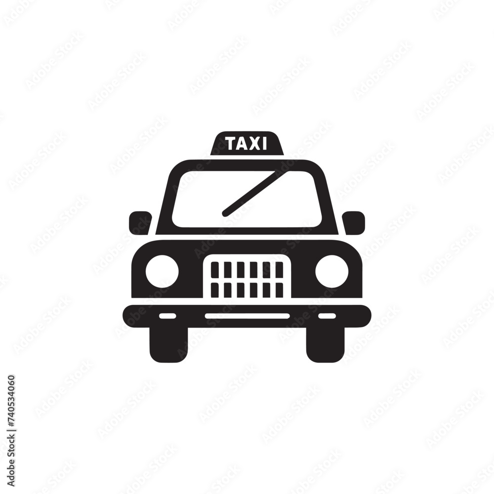taxi sign isolated on white