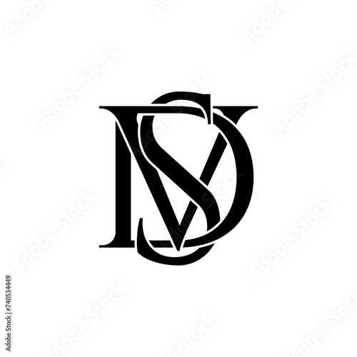 vds lettering initial monogram logo design photo