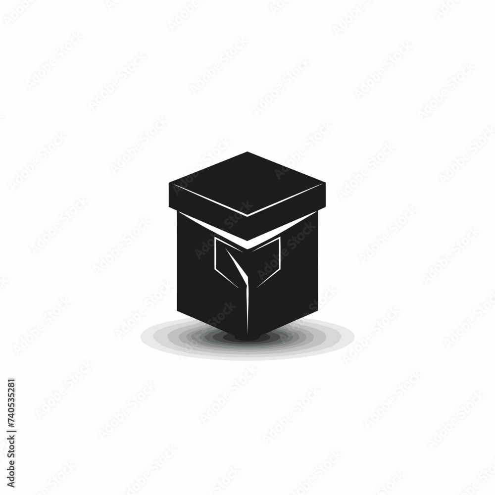 Black simple abstract package delivery logo element on white background Generative Ai Black simple abstract package delivery logo element on white background Generative Ai