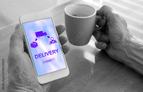 Delivery concept on a smartphone