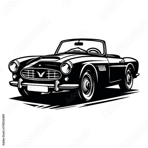 Vintage car black color vector