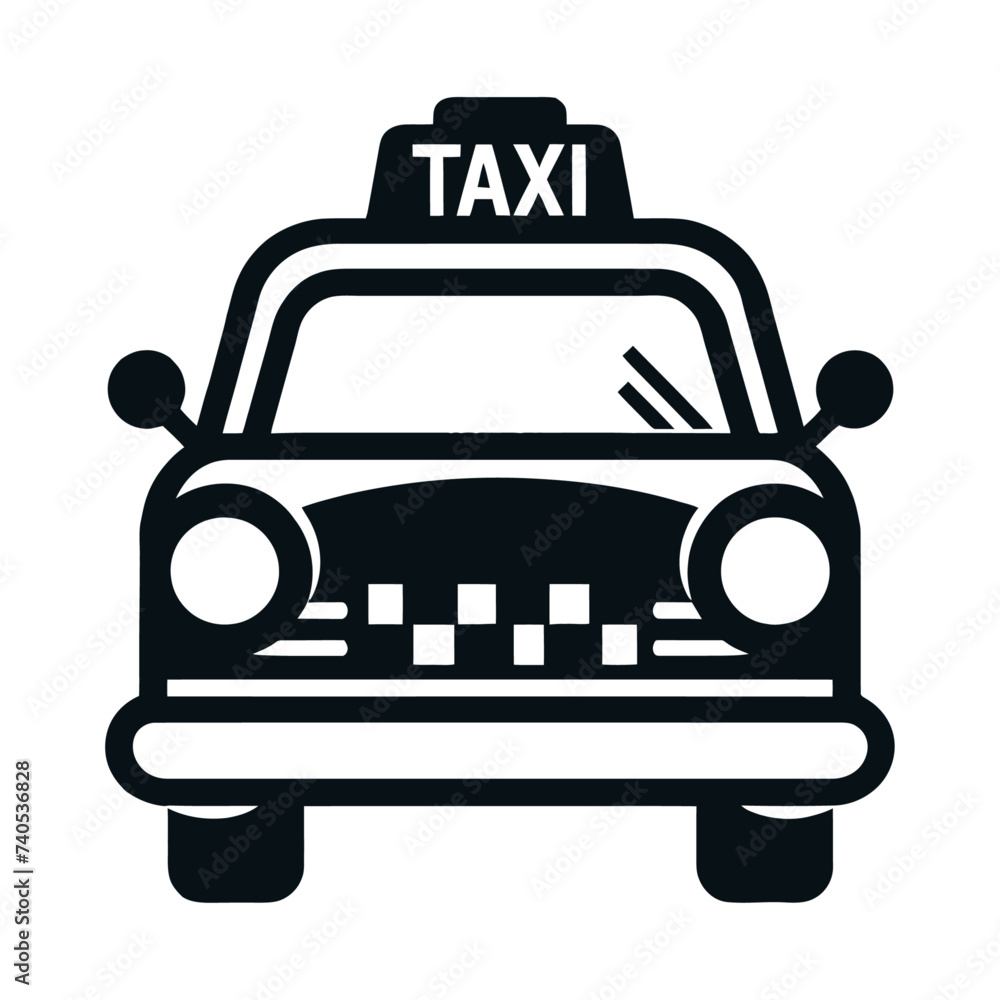 Taxi car black color vector 