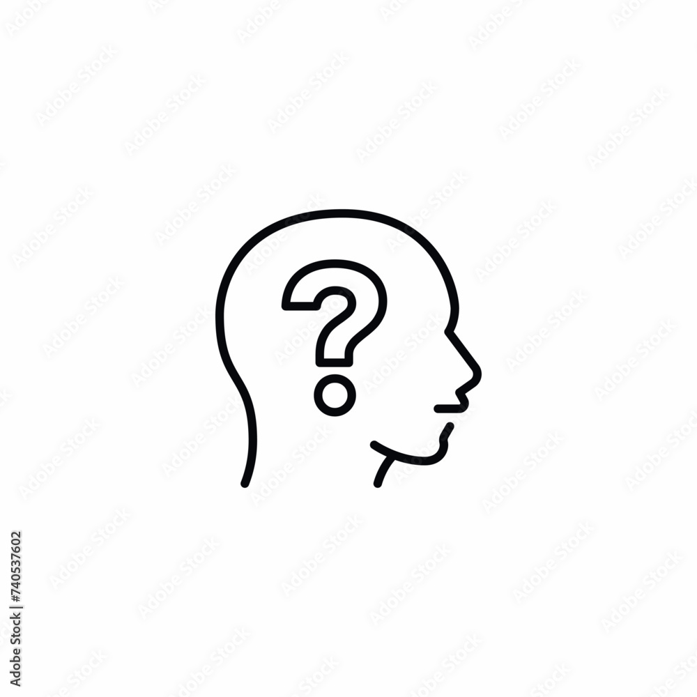 Mindset Question Head Interesting Vector Icon Sign Symbol Mindset Question Head Interesting Vector Icon Sign Symbol