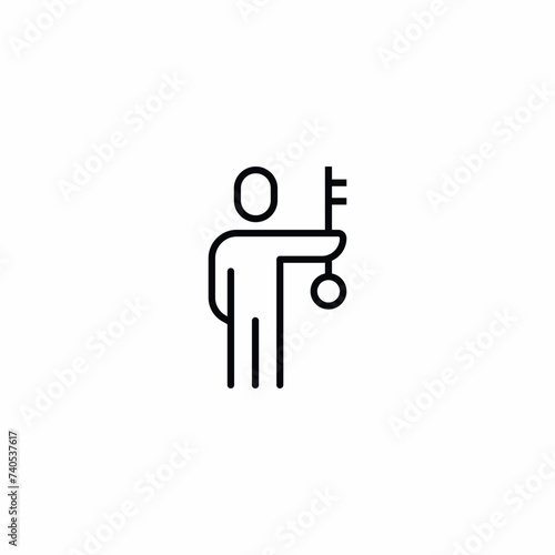 Key Employee Person Human Vector Icon Sign Symbol