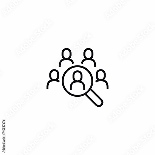 Recruiting Headhunting Hiring Search Employee Vector Icon Sign Symbol