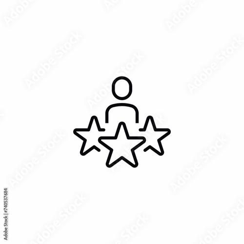 Celebrity Famous Person Best Employee High Achiever Vector Icon Sign Symbol