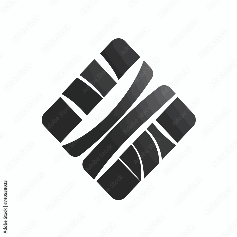 Black simple abstract solar panel logo element on white background Generative Ai Black simple abstract solar panel logo element on white background Generative Ai
