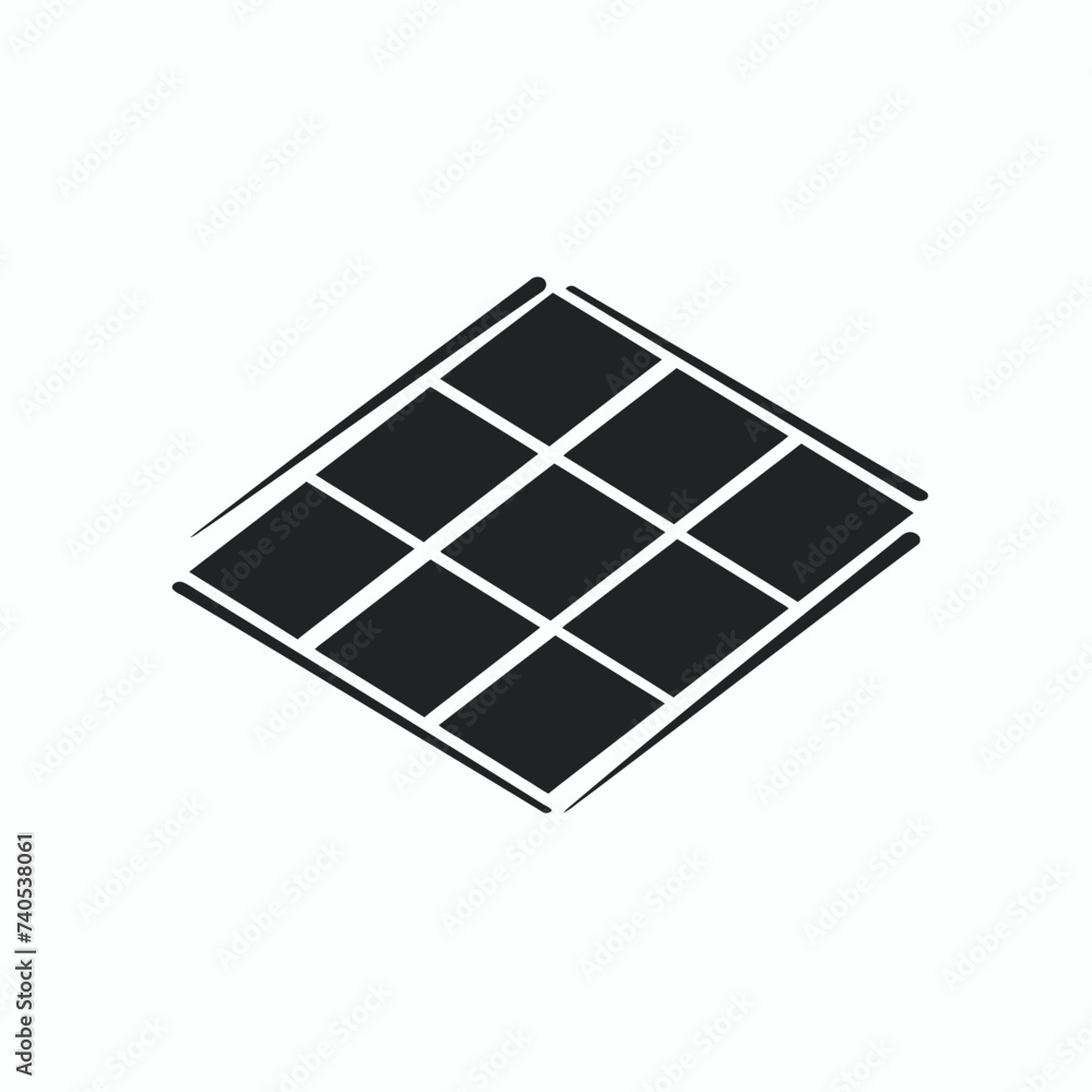 Black simple abstract solar panel logo element on white background Generative Ai Black simple abstract solar panel logo element on white background Generative Ai