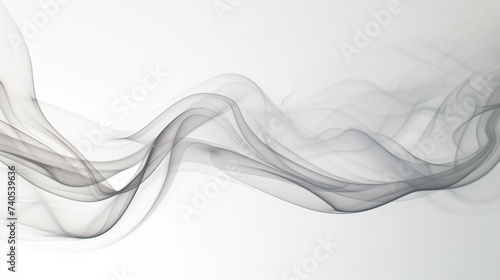 Thin, elegant smoke patterns weaving through a bright white space, suggesting the gentle movement of air.