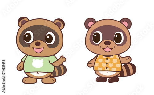 かわいいタヌキキャラクターのイラスト