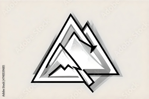 triangle shape arrow black outline icon design graphic symble element on png file transparent vector illustration photo