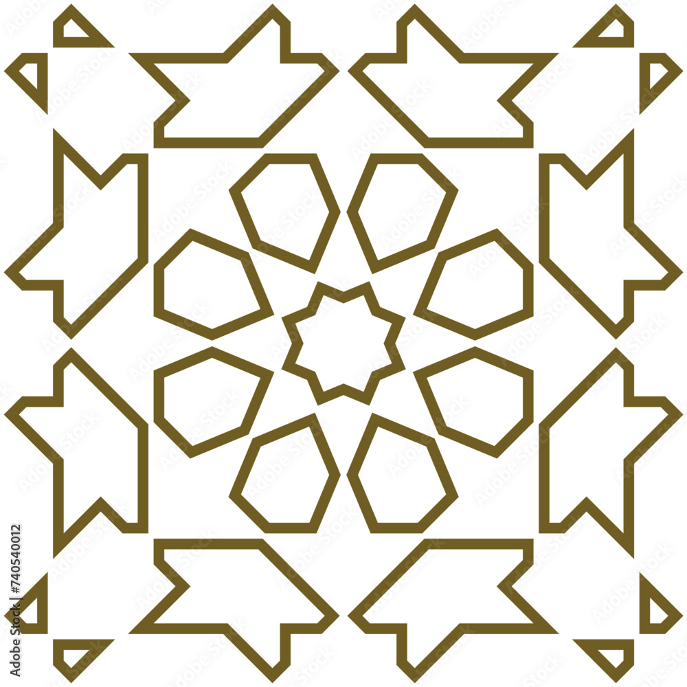 Seamless geometric ornament based on traditional islamic art.Brown color lines. For fabric,textile,cover,wrapping paper,background Seamless geometric ornament based on traditional islamic art.Brown color lines. For fabric,textile,cover,wrapping paper,background