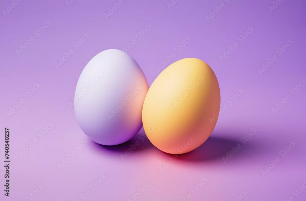 Easter eggs on a purple background. Generative AI Easter eggs on a purple background. Generative AI