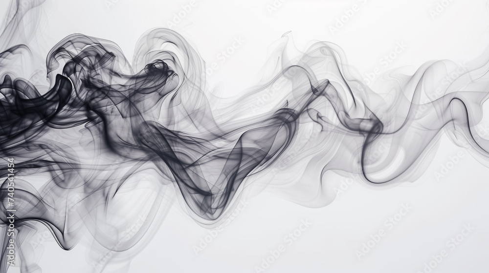 Wispy tendrils of smoke swirling gracefully over a clear white canvas, capturing the fluidity of motion in a still image. Wispy tendrils of smoke swirling gracefully over a clear white canvas, capturing the fluidity of motion in a still image.