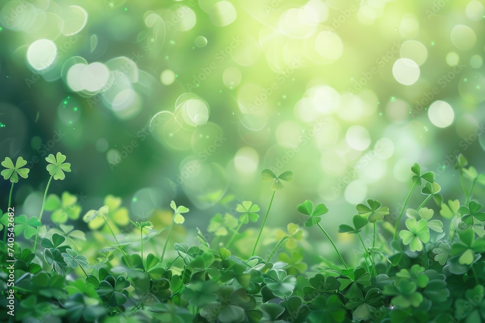 Shamrock four leaf clover banner. St. Patrick's day background Shamrock four leaf clover banner. St. Patrick's day background