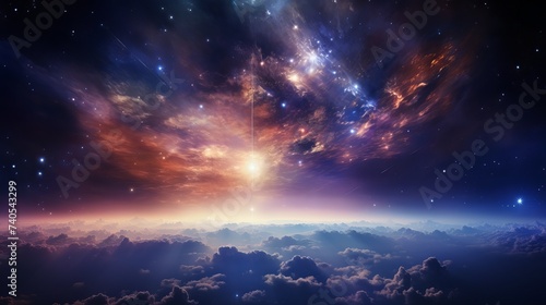 Beauty of planet Earth Infinite space with nebulas and stars. This image elements furnished by photo
