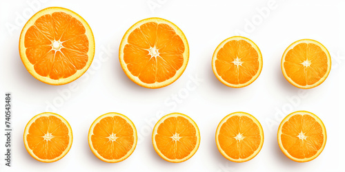 Orange Fruit slices cuted in pices isolated photo