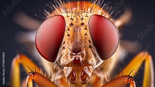 Drosophila melanogaster fruit fly extreme close up macro photo