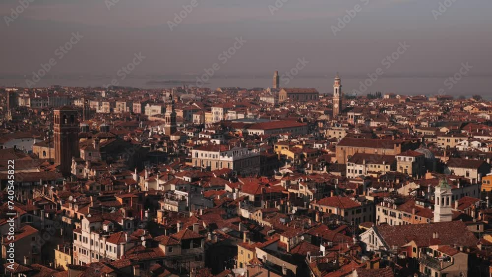 High Angle View to Venice old city roofs from St Mark's Campanile High Angle View to Venice old city roofs from St Mark's Campanile