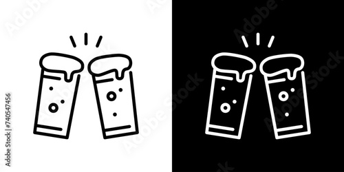 グラスビールで乾杯するアイコン